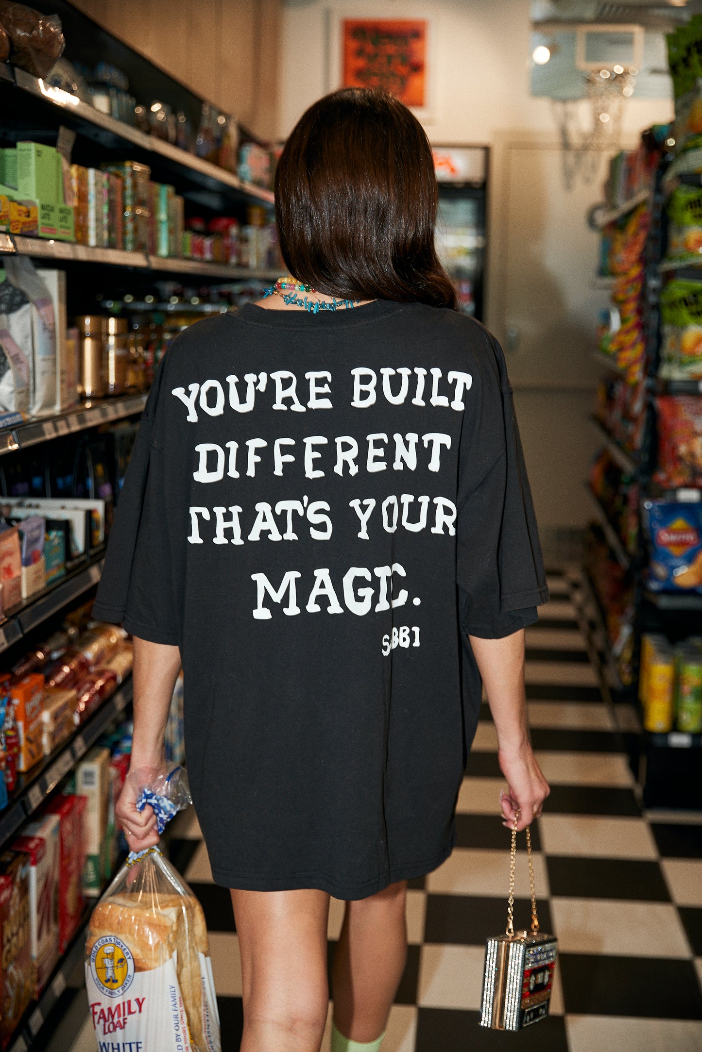 Effortless confidence. Bold statement.
The Very Oversized Self Love Club Tee in Black is cut from premium soft cotton jersey, washed for a perfectly worn-in feel. Designed in an exaggerated, relaxed silhouette for ultimate comfort and style.
Featuring a collegiate-inspired “SELF LOVE CLUB” front graphic and an empowering back print that reads: “YOU HEALED YOUR WOUNDS INSTEAD OF SPREADING PAIN. NOW THAT’S BAD ASS.” A feel-good essential that combines comfort with unapologetic self-expression.