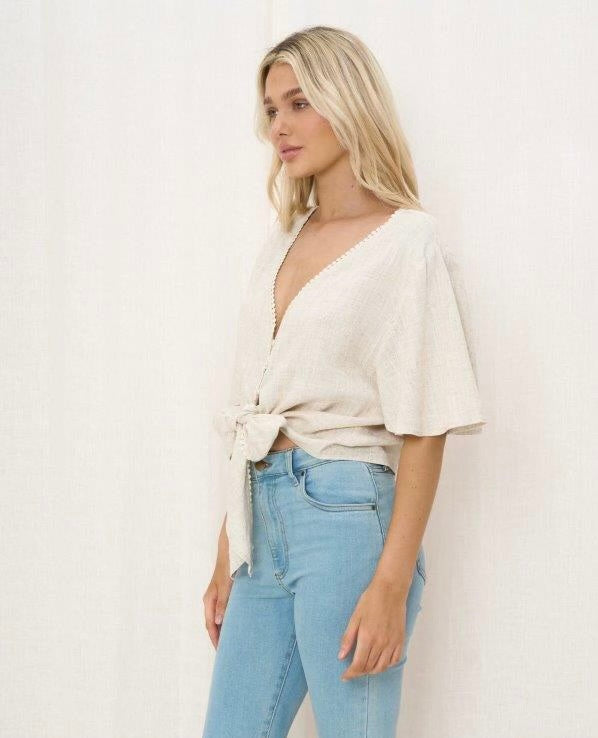 Oatmeal Tie Top