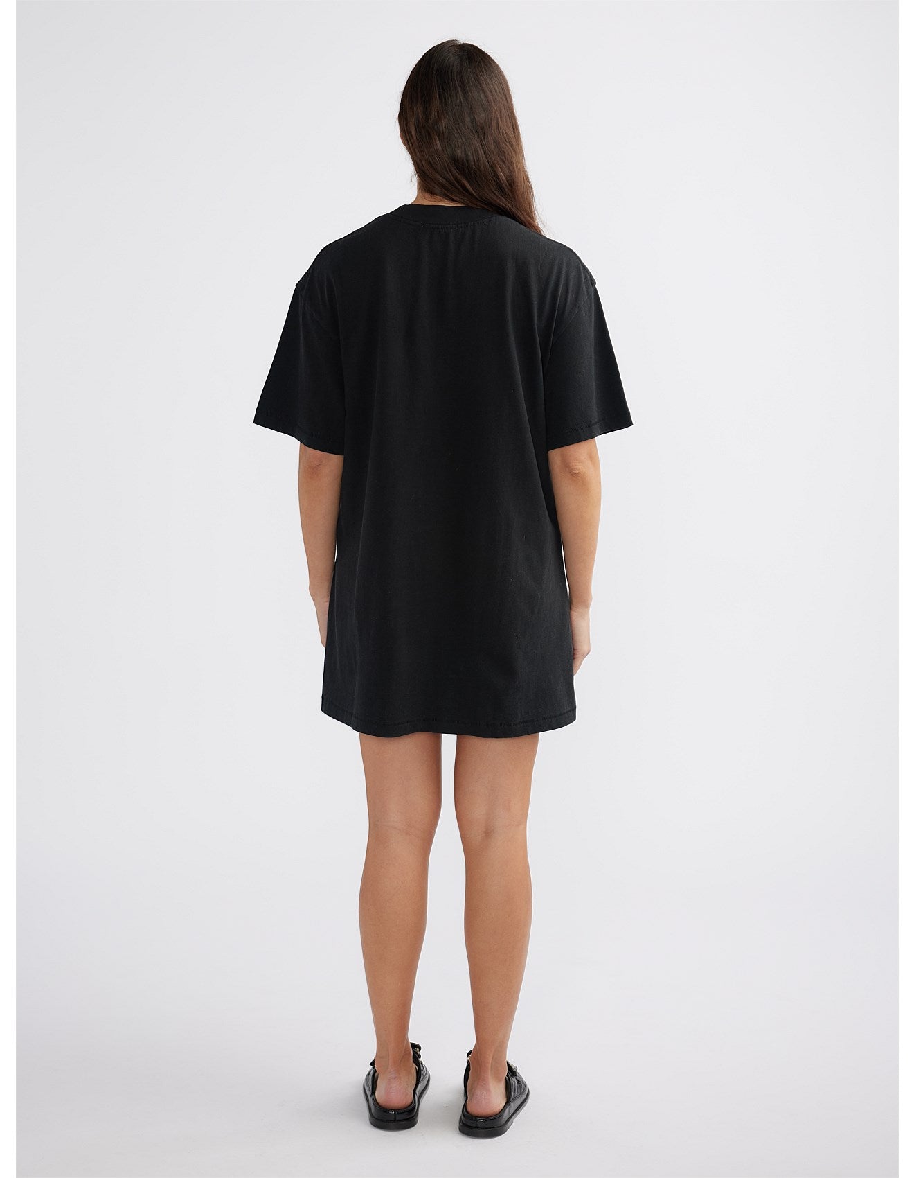 The Cassie Tee Dress is crafted from a blend of recycled cotton jersey and is a loose fit for extra comfort.