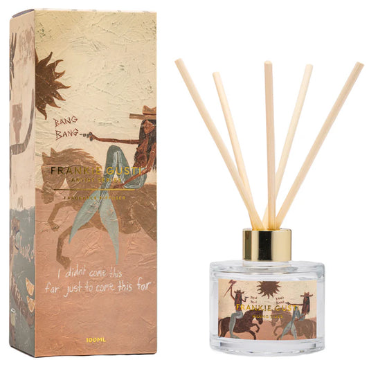 ARTIST SERIES DIFFUSER | RIDING TIDES | TAHNEE KELLAND
Sea salt mingled with zesty kaffir lime and bergamot, vibrant lemongrass, and softened with exotic saffron and warm amber.
Artwork by Tahnee Kelland
100mls
4-6 months use
Cruelty free + vegan
High quality fragrance oil 
Natural reeds
Hand poured in the Yarra Valley | Melbourne