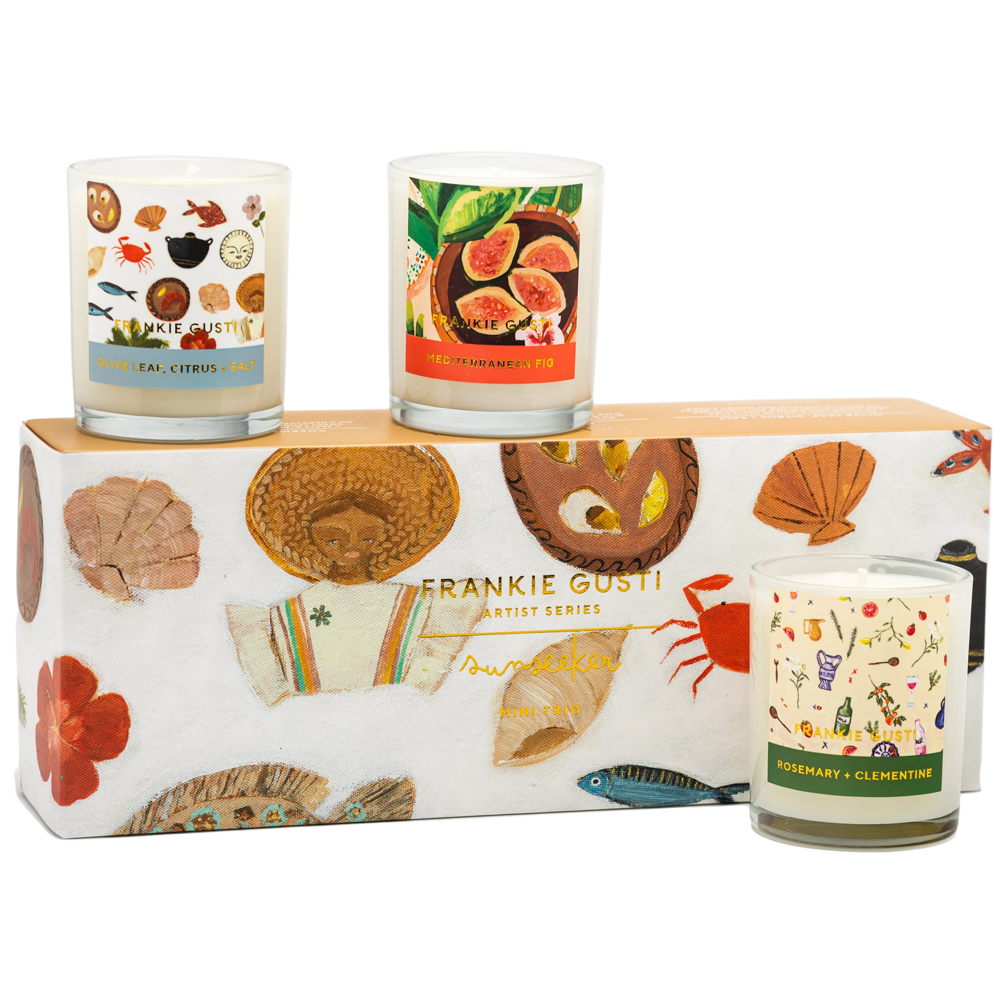 We've created the perfect gift set reminiscent of sunny vacays to luxurious destinations
-Mediterranean Fig
-Rosemary + Clementine
-Olive Leaf, Citrus + Salt
Features SUMMER DAYS by Gabrielle Diamantis
25hr burn X 3 candles
100% pure soy wax
Lead free cotton wick
Cruelty free + vegan
High quality fragrance oil
Hand poured in the Yarra Valley | Melbourne