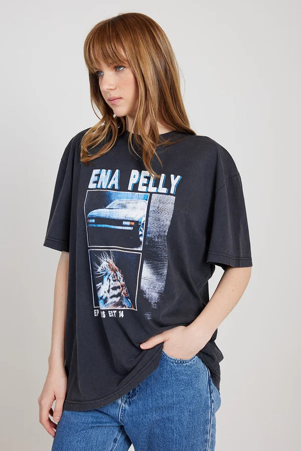 Fastlane Oversized Tee - Vintage Black