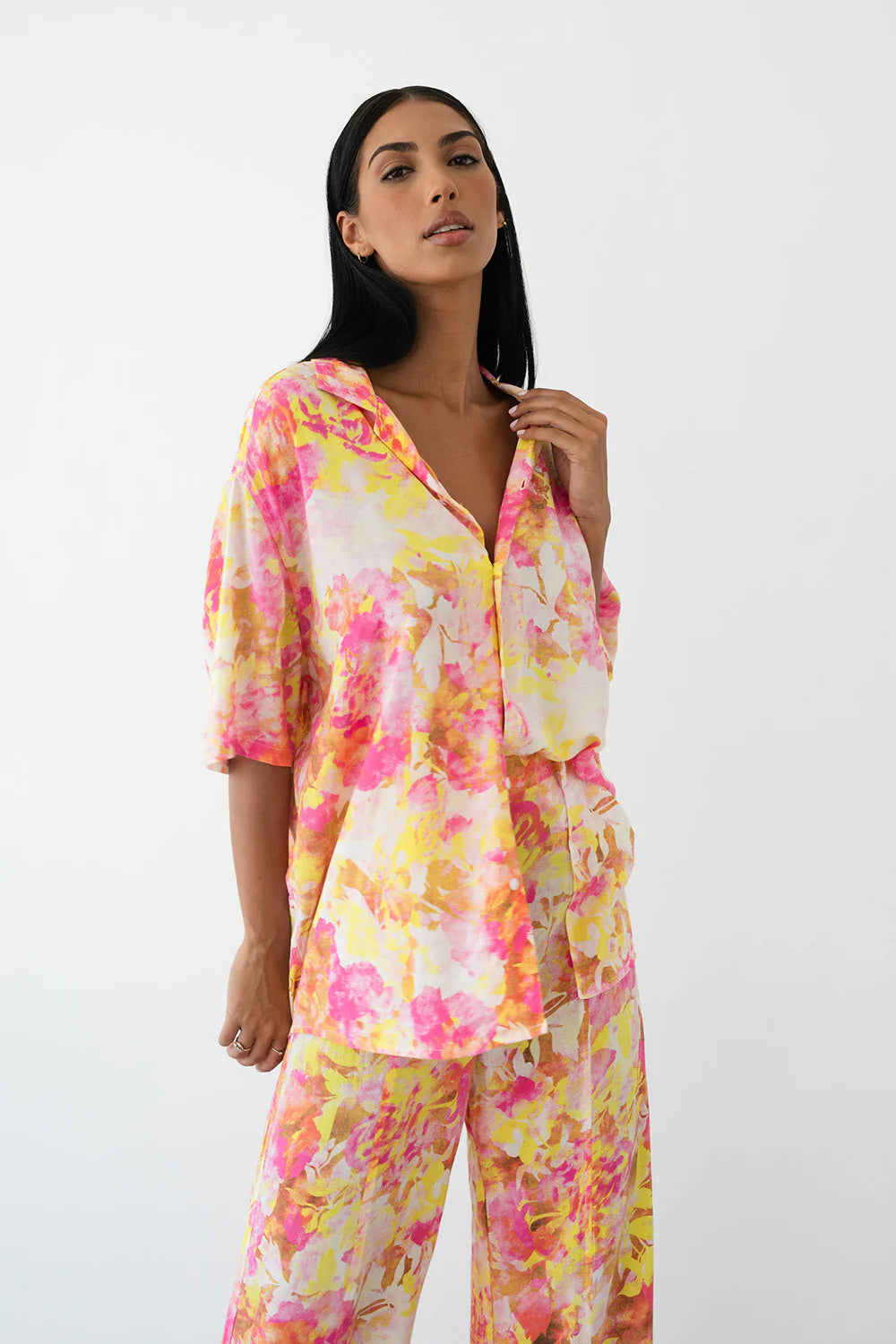 Camille Relaxed Shirt - Aurora Pink