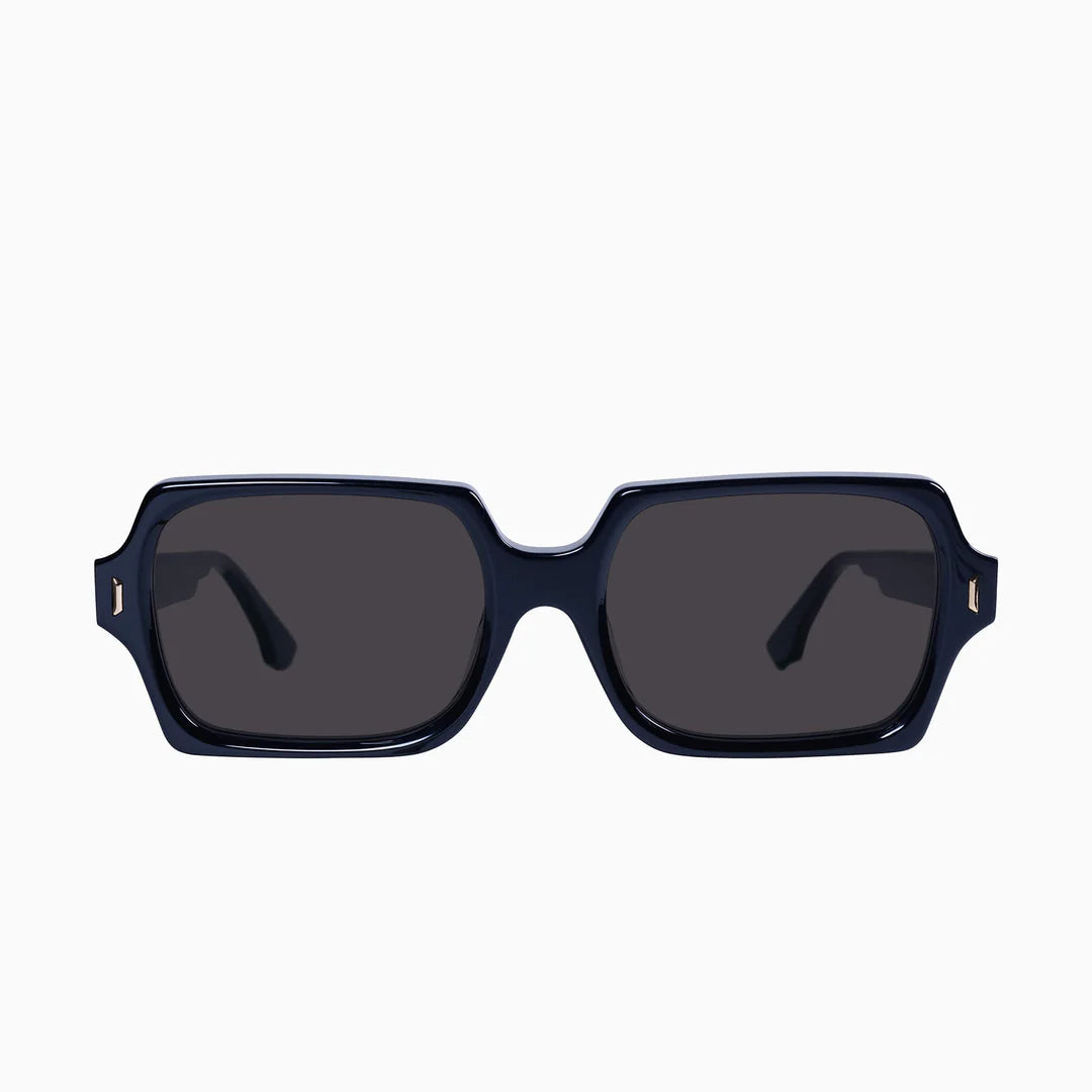 Liberty - A mid-sized, versatile frame with metal trim and a thick, flat face.