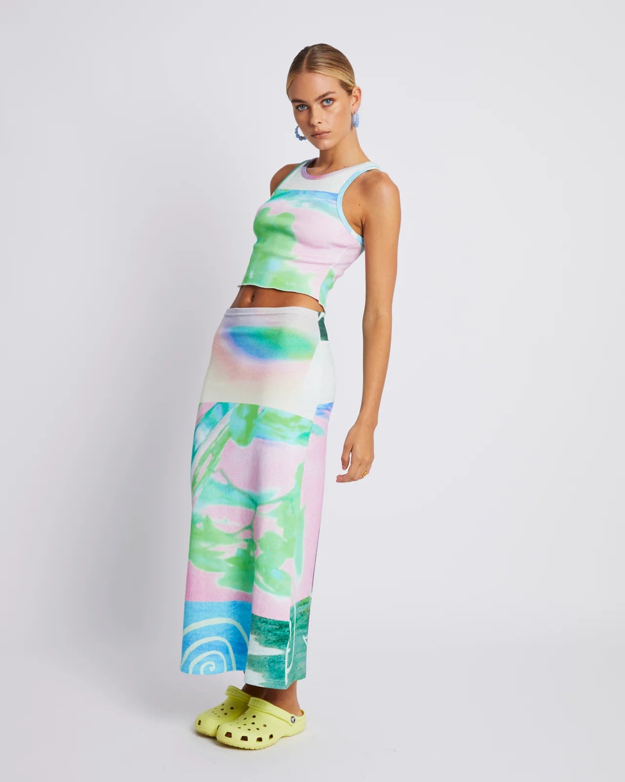 Cropped Racer Tank - Hypnotic