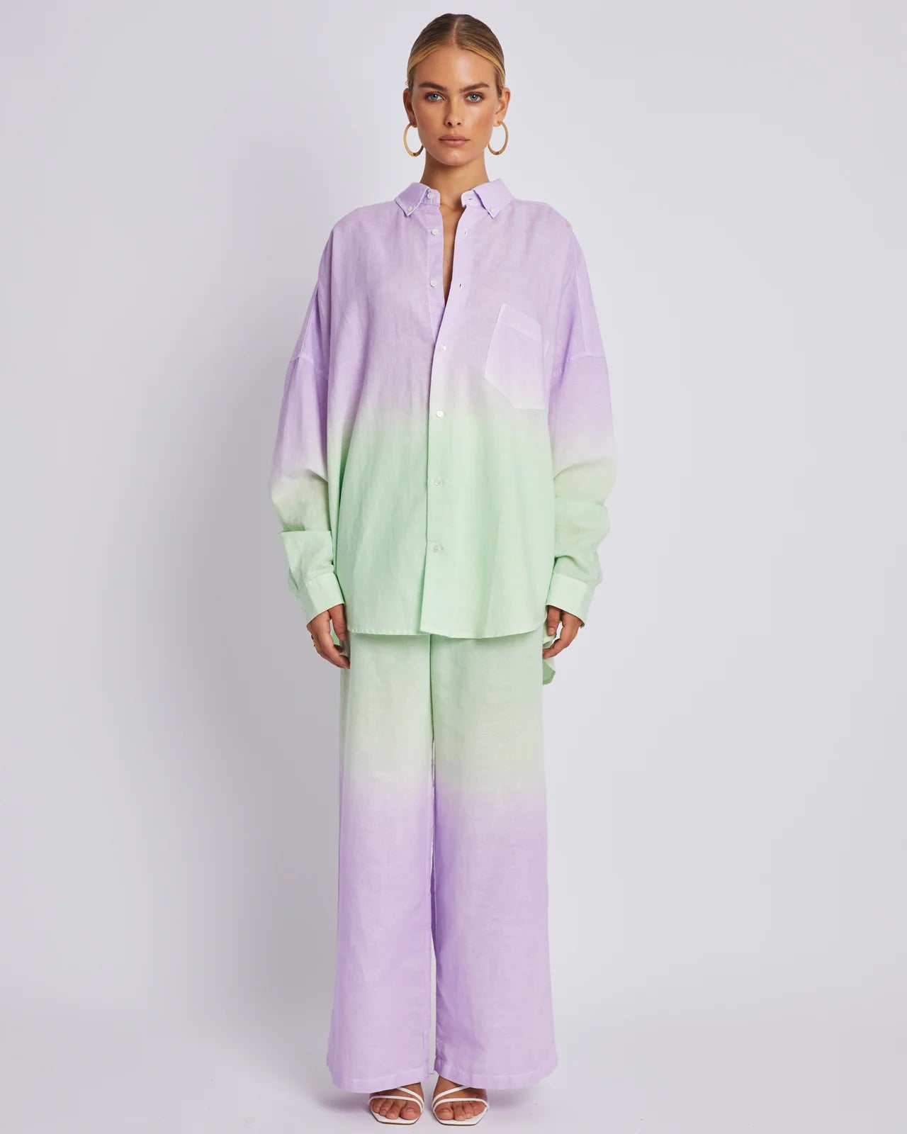 Long Sleeve Oversized Shirt - Fadey Lady