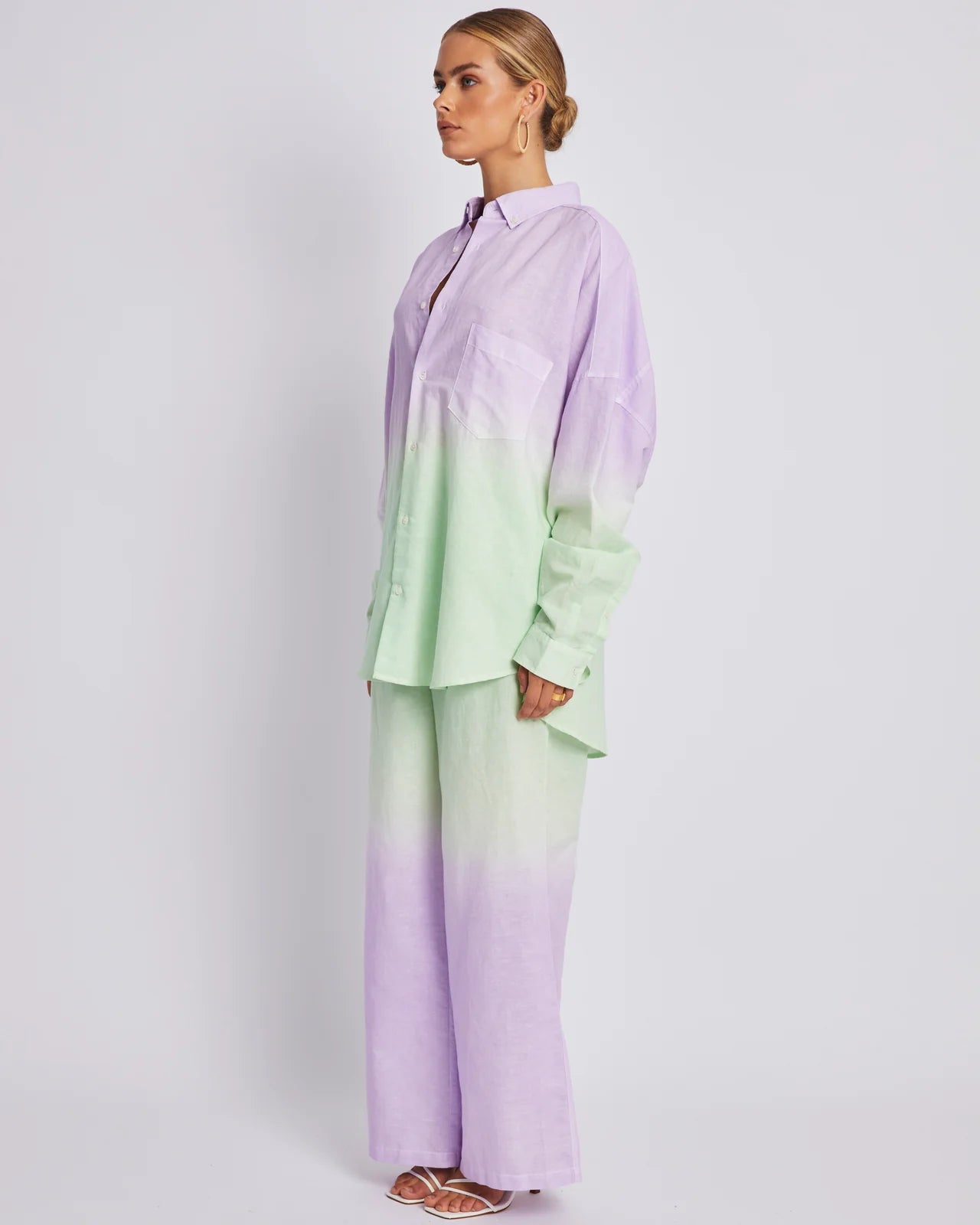 Long Sleeve Oversized Shirt - Fadey Lady