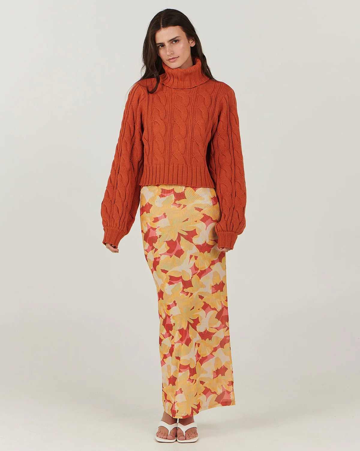 Ines Knit Jumper - Tango Orange