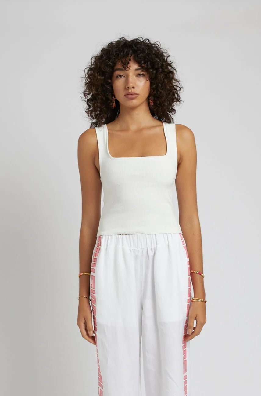 Square Tank Top - White Sand