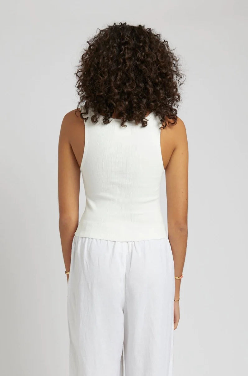 Square Tank Top - White Sand