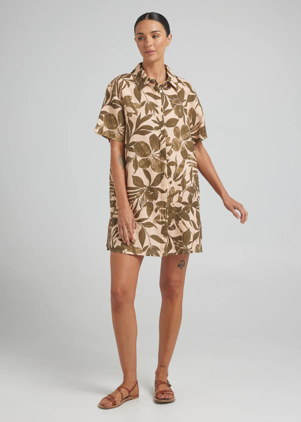The most perfect beach to bar dress! Our NEW Shirt Dress silhouette is equals part casual and elevated. Crafted in 100% Linen, you'll be living in this style from sunrise to sunset, all summer long.