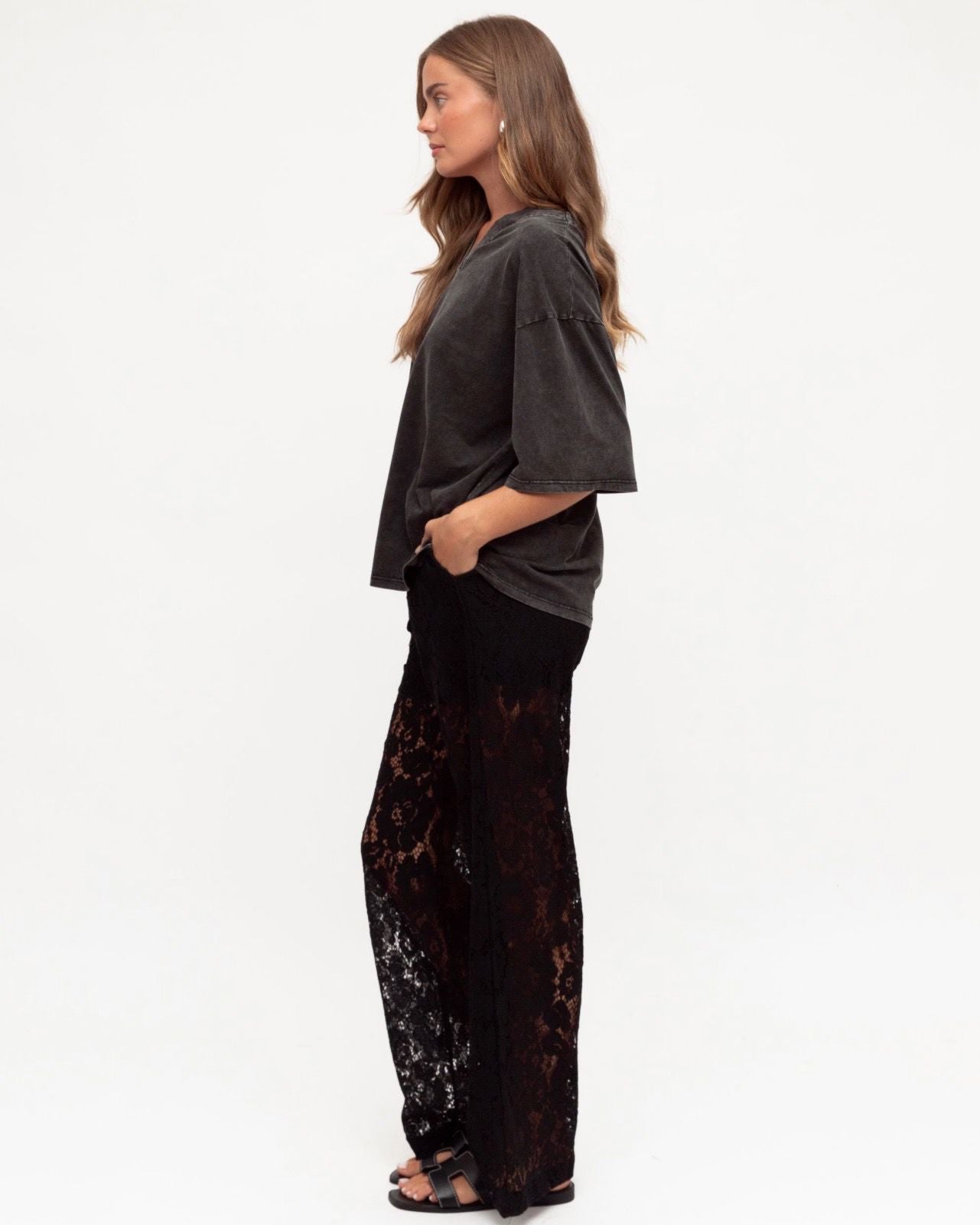 Eliza Laced Pants - Black