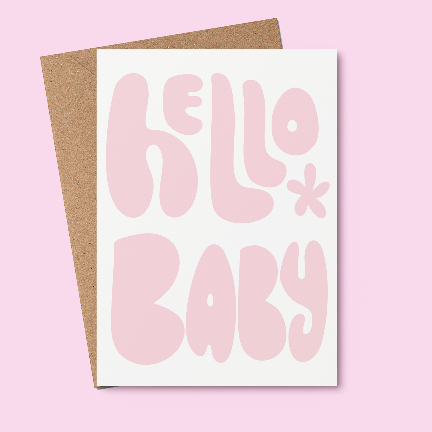 Hello Baby Pink | Newborn Card | Baby Shower Card