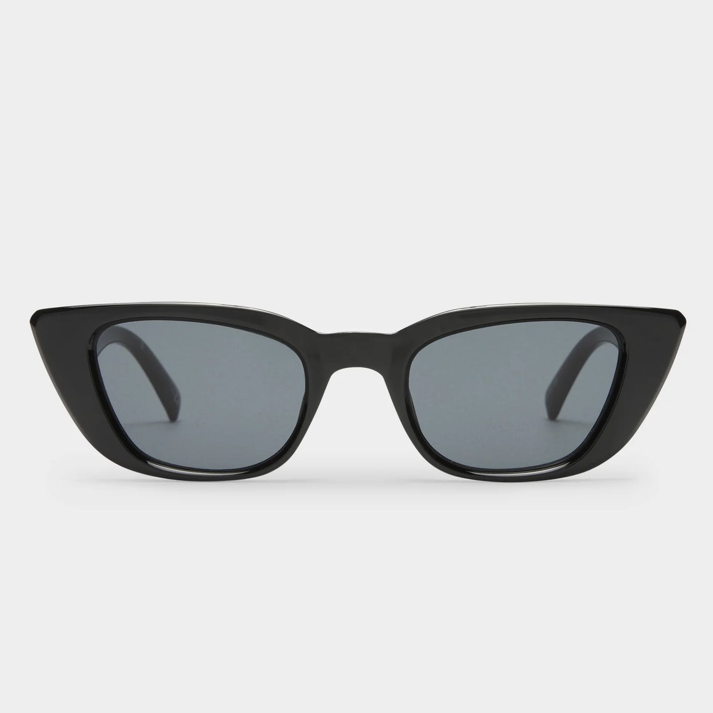 Our DREAM LOVER slimline cat eye sunglasses exude timeless elegance. Designed with a low bridge fit, bold edges and bevelled lines, these frames are adorned with distinctive galaxy flagstripe hardware to each temple.
• Finished in a black frame with dark grey lenses.
• A lightweight, durable and impact resistant polycarbonate frame.
• Fitted with shatterproof and scratch resistant polycarbonate lenses.