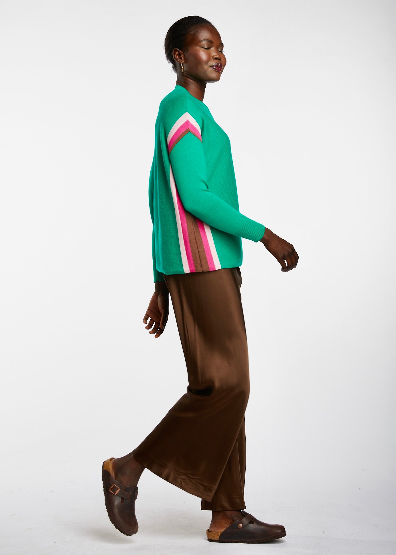 Side Stripe Jumper Emerald