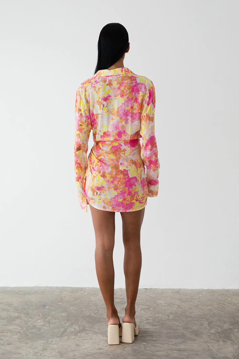 Camille Tie Dress - Aurora Pink