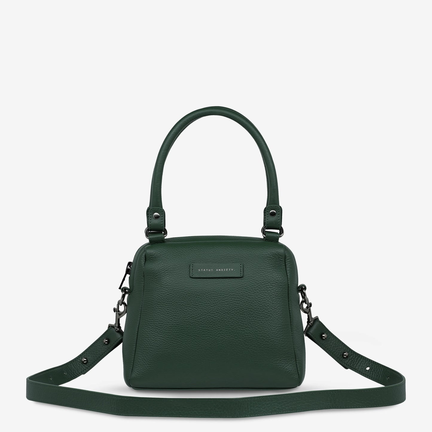 Good things come in small packages. Mini Mountains is a more compact version of the iconic Last Mountains bag. This day to night companion can be worn on elbow, shoulder, or cross body (with included long strap). Features a wide-opening main compartment, longer shoulder strap for added comfort, and secret magnet-close pocket on the outside for your phone etc.
Soft shrunken pebble leather
Custom Status Anxiety lining
Back magnet pocket
Internal zipper pocket, and open pockets
Zipper close
Comes in a Status