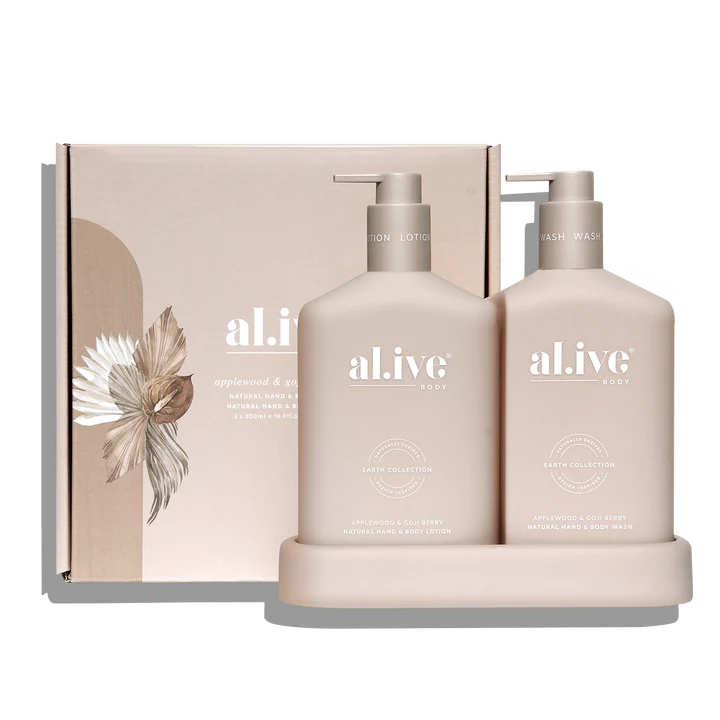 Body Wash & Lotion Duo + Tray - Applewood & Goji Berry