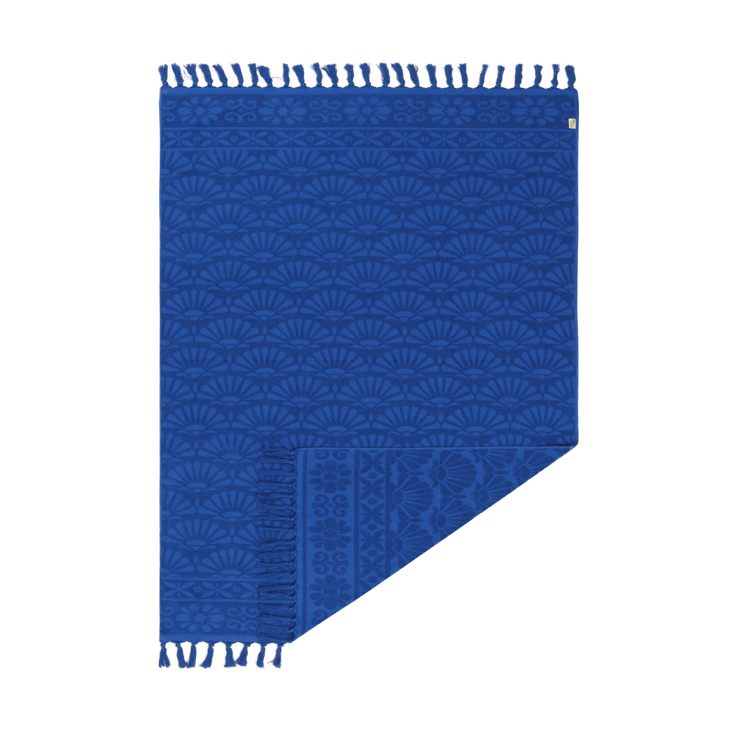 Isla In Bloom Lucia Cobalt Beach Towel Laying Flat