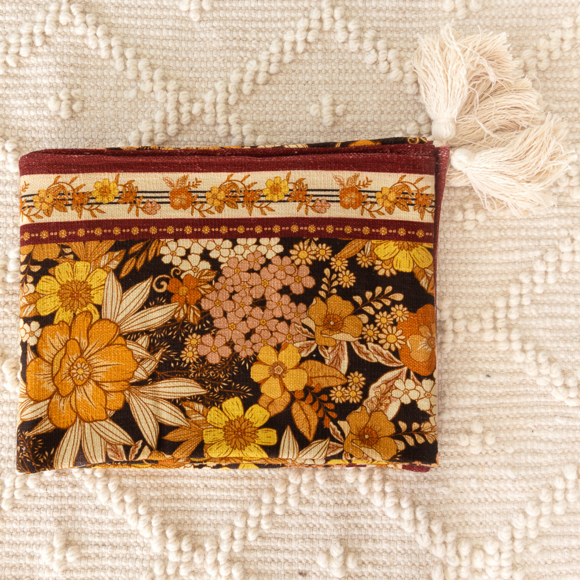 Kailani The Label Mystic Meadow Throw Rug Black Folded