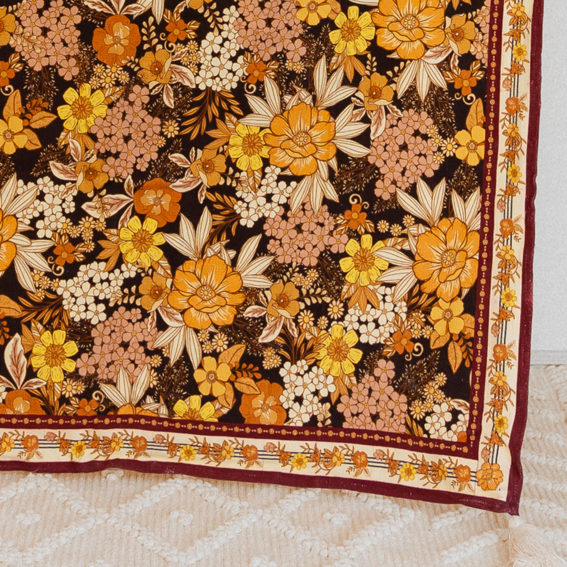 Kailani The Label Mystic Meadow Throw Rug Black corner