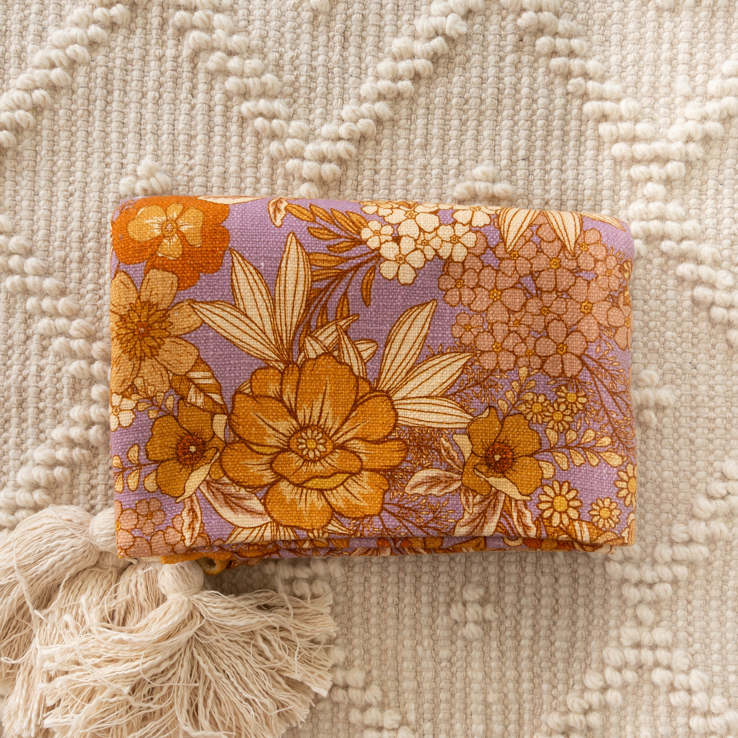 Kailani The Label Mystic Meadow Throw Rug Purple Folded