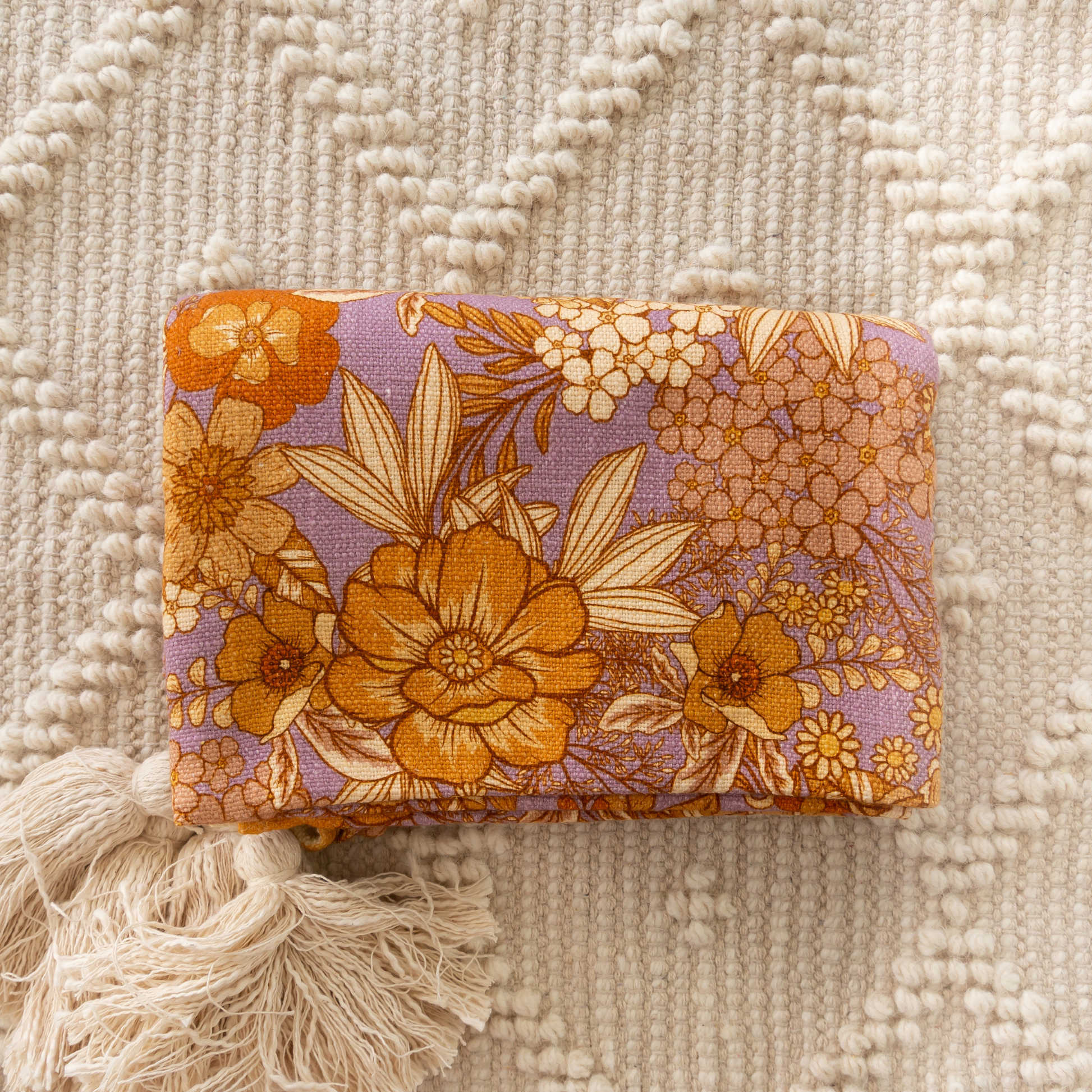 Kailani The Label Mystic Meadow Throw Rug Purple Folded