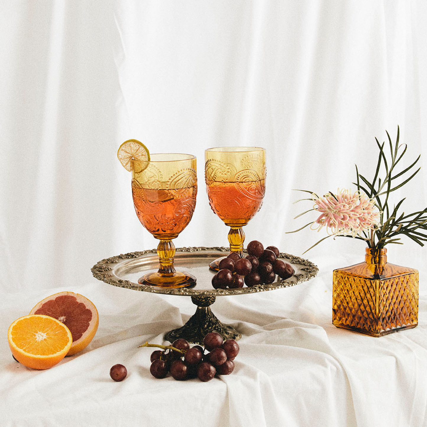 Wandering Folk Amber Goblet 2 set