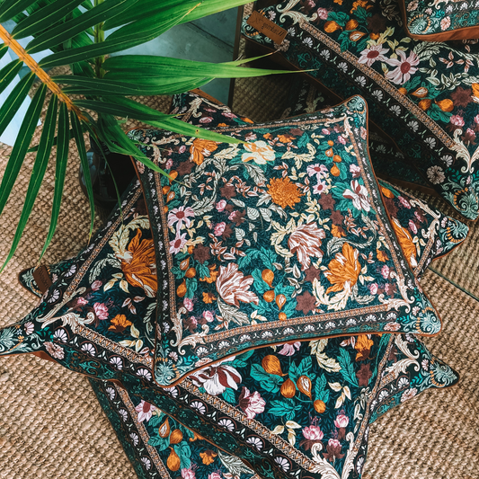 Our printed cushions are unique and beautifully designed to pair back with our picnic rugs. Adorned with hand illustrated prints by Wandering Folk Founder, Sharnee Thorpe. They are made from a durable water resistant cotton canvas. We pride ourselves on our high standards of craftsmanship and the quality materials we use so that our products can be cherished for a lifetime.