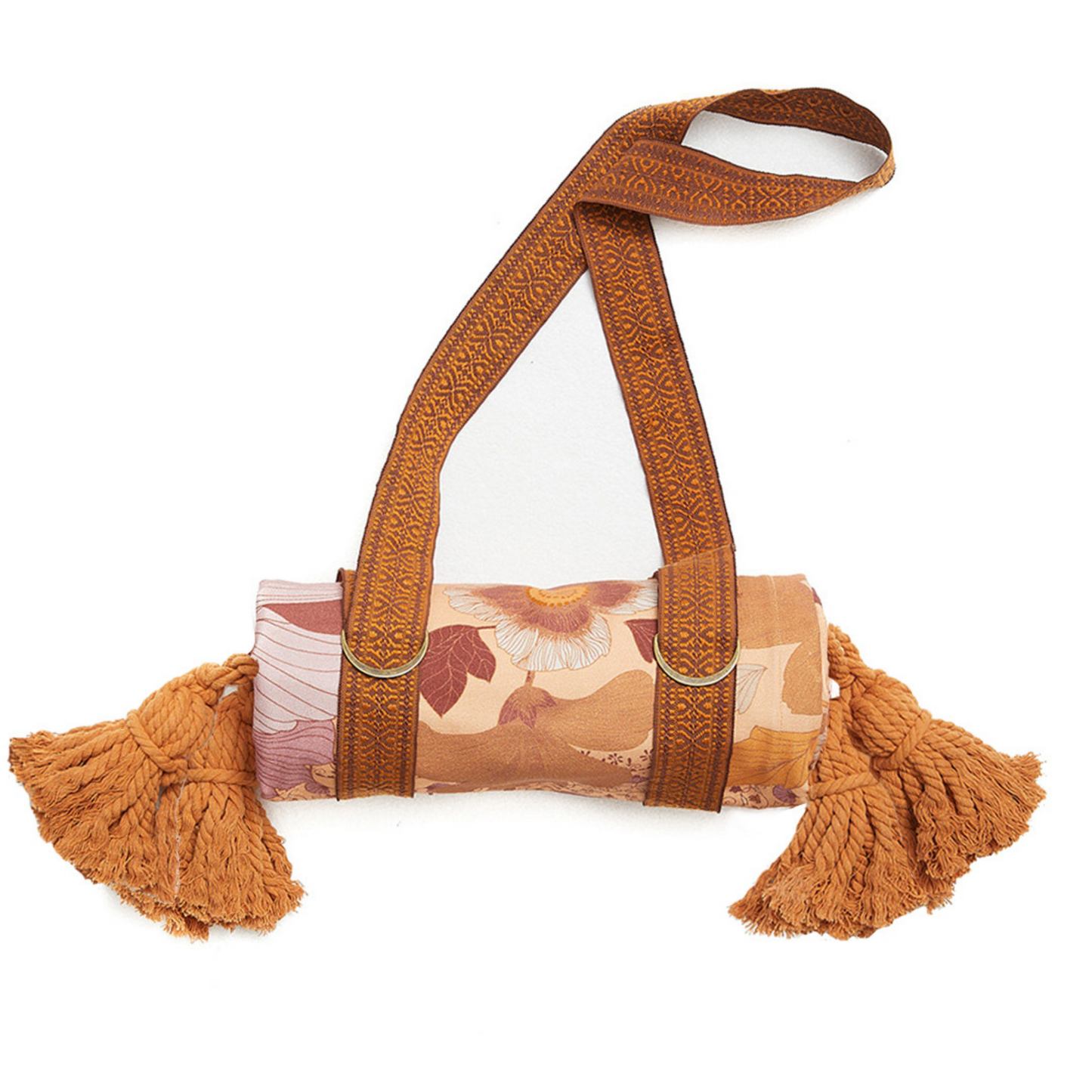 Wandering Folk Grande Fleur Picnic Rug Dawn Rolled Up