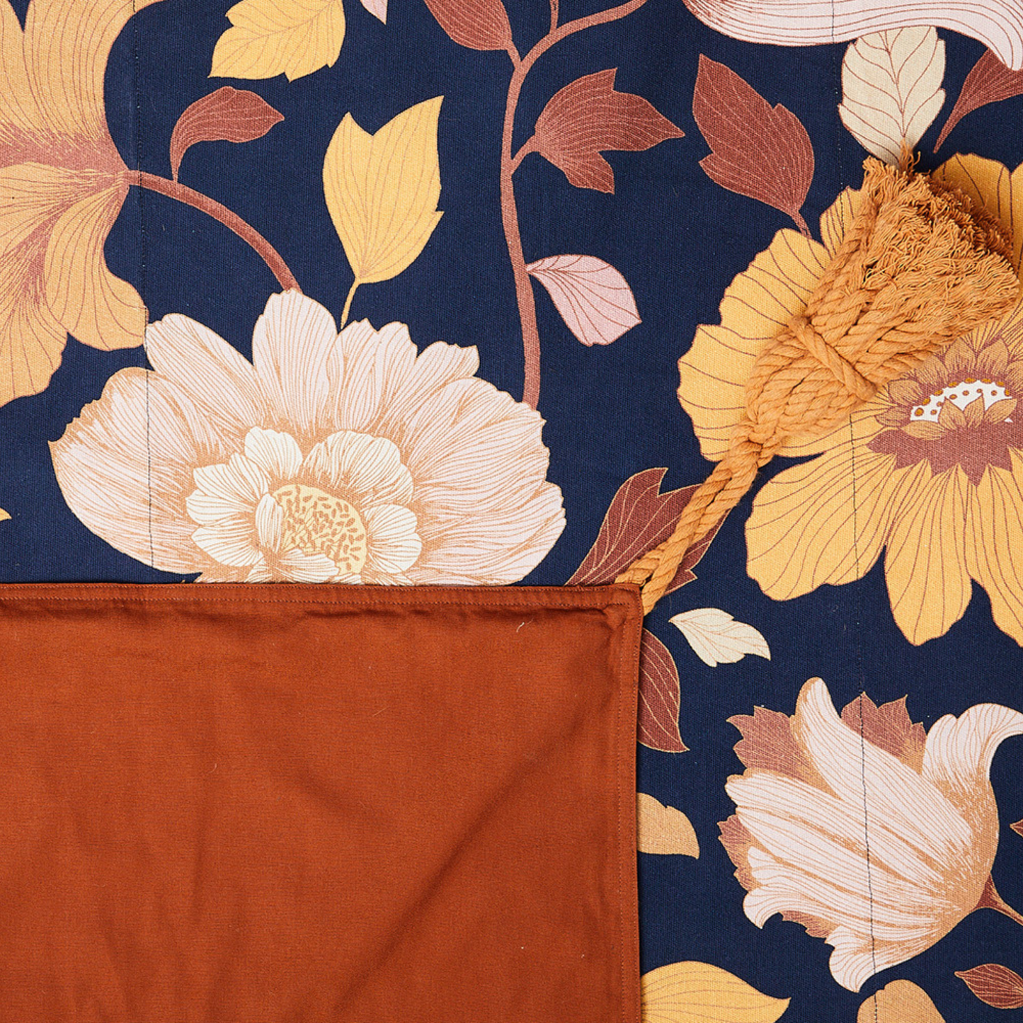 Wandering Folk Grande Fleur Picnic Rug Nightshade Tassel