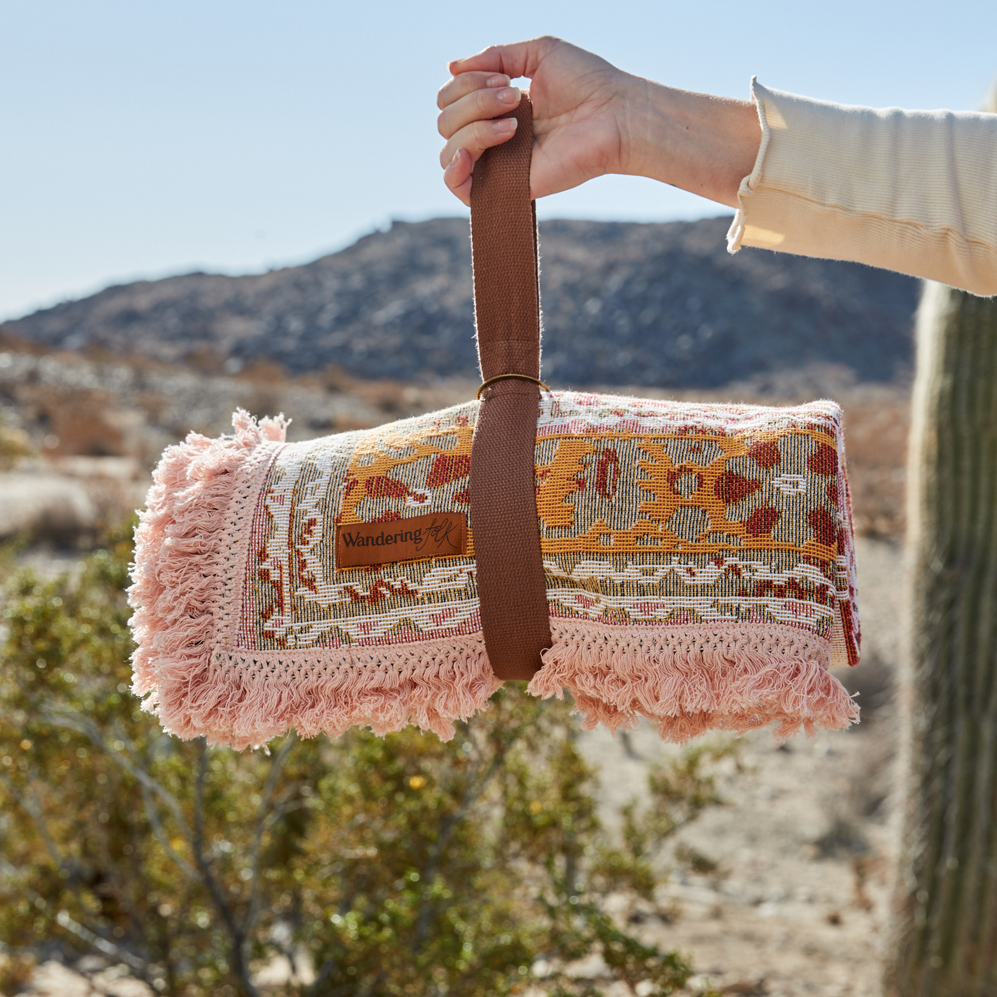 Wandering Folk Pink Sands Wandering Throw Rolled