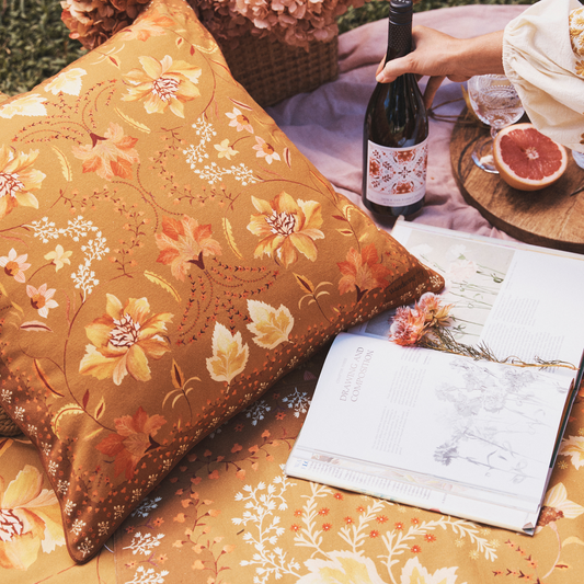 Wandering Folk's printed cushions are unique and beautifully designed to pair back with our picnic rugs. Adorned with hand illustrated prints by our Founder, Sharnee Thorpe. They are made from a durable water resistant cotton canvas. We pride ourselves on our high standards of craftsmanship and the quality materials we use so that our products can be cherished for a lifetime.