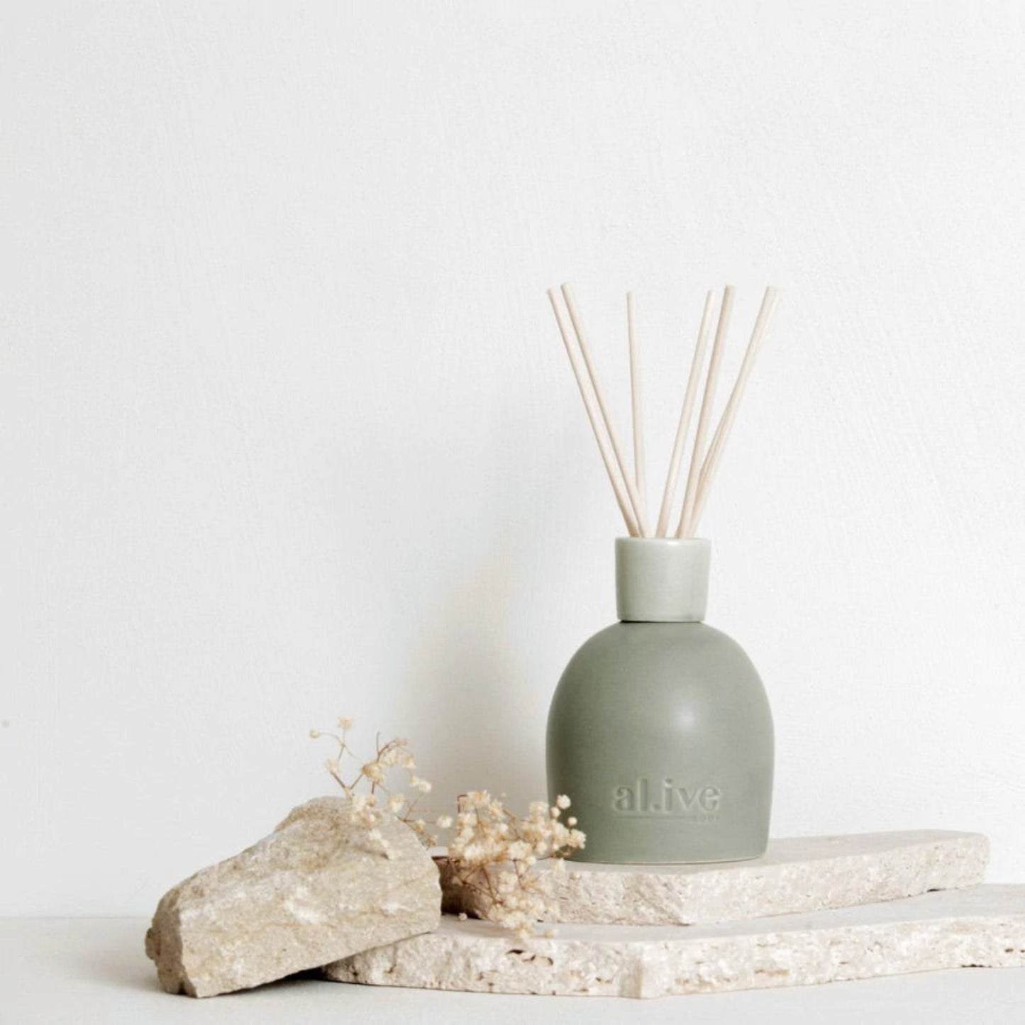 The Blackcurrant and Caribbean Wood Diffuser features warm green ceramic vessels, that enhance any decor or colour palette whilst scenting your home with the invigorating aroma of juicy fruits with natural moss and wood.
