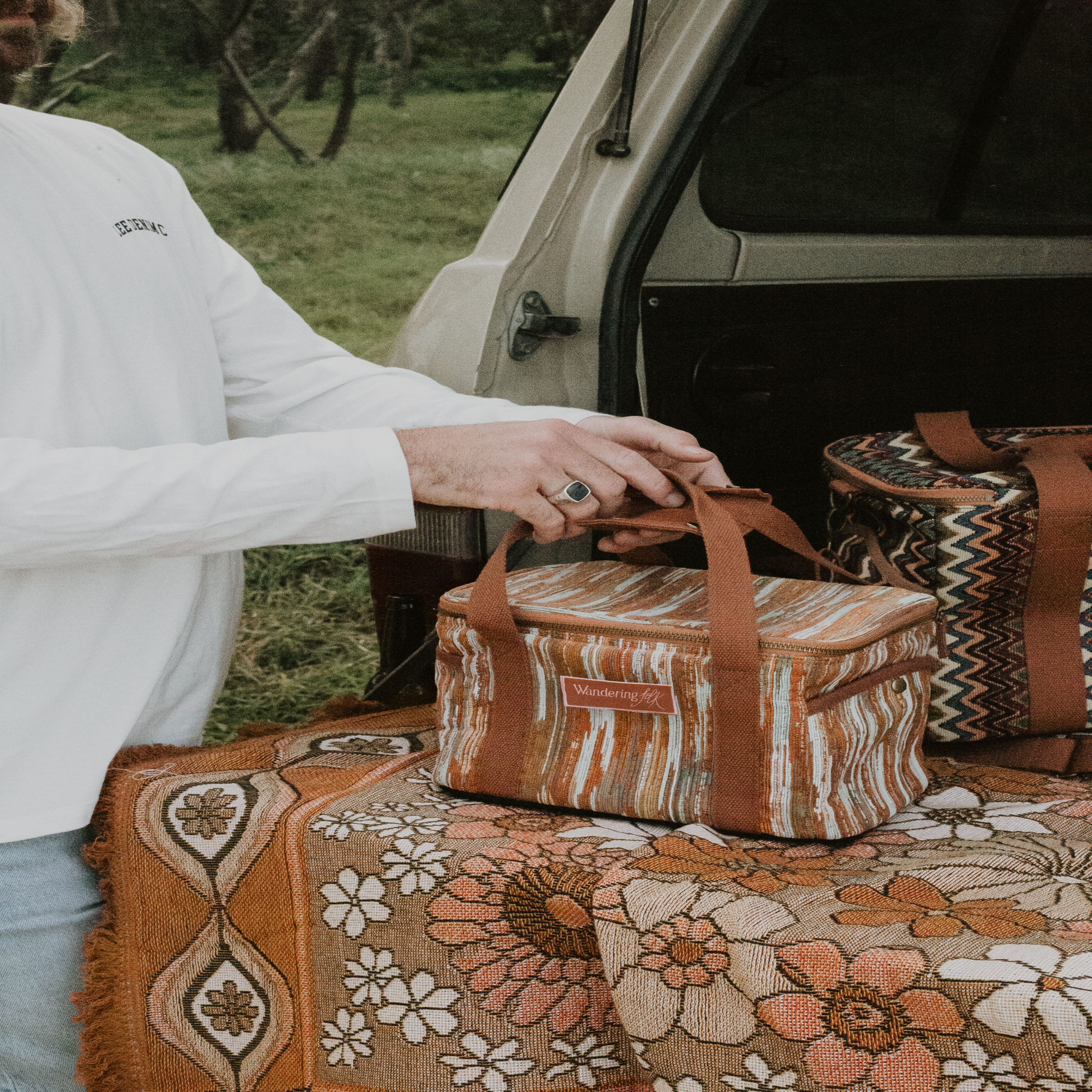 Wandering Folk Ochre Mini Cooler Bag Used In Van
