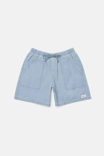In a rich indigo hue, the Textured Wale Jam offers an 18-inch outseam with a relaxed elastic waistband and practical poly drawstring. Front patch hand pockets and a back patch pocket provide effortless functionality for beach-to-street wear.