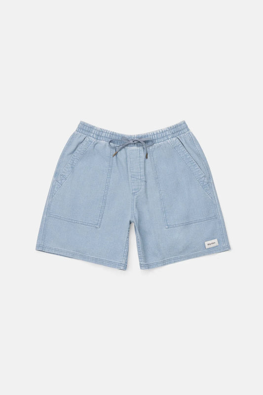 In a rich indigo hue, the Textured Wale Jam offers an 18-inch outseam with a relaxed elastic waistband and practical poly drawstring. Front patch hand pockets and a back patch pocket provide effortless functionality for beach-to-street wear.