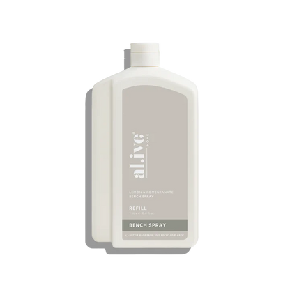 Refill your Lemon &amp; Pomegranate Kitchen Bench Spray bottle with our 1 L Kitchen Bench Spray Refill. This sustainable refill solution is designed to reduce waste and offer a practical, eco-friendly way to top up your favourite al.ive body essential.


