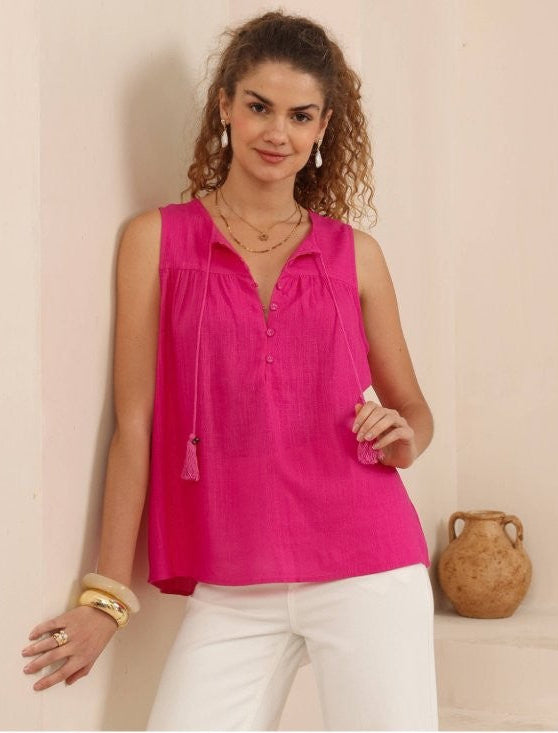 Iris Maxi -&nbsp;Easy, elevated and endlessly wearable. The Stevie Top – Iris Maxi is your go-to for effortless everyday style with a pop of colour. Designed with a relaxed, flowy fit and soft drape, it’s the kind of piece you’ll reach for on repeat.

Featuring a flattering V-neckline, sleeveless cut and lightweight feel, this top keeps things cool and comfortable while still looking polished. The vibrant Iris Maxi hue brings instant energy to any outfit—perfect paired with denim, linen pants or your favour