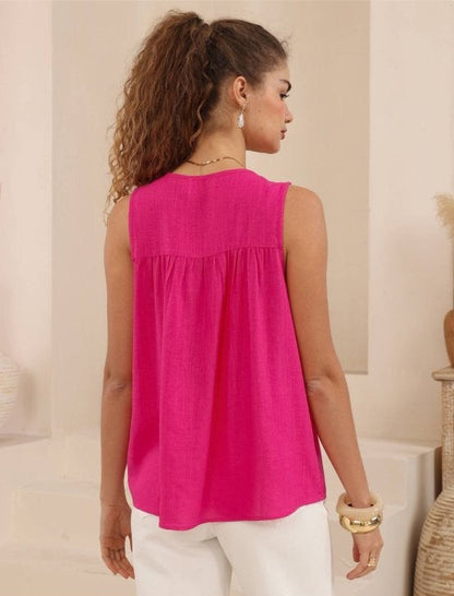 Iris Maxi -&nbsp;Easy, elevated and endlessly wearable. The Stevie Top – Iris Maxi is your go-to for effortless everyday style with a pop of colour. Designed with a relaxed, flowy fit and soft drape, it’s the kind of piece you’ll reach for on repeat.

Featuring a flattering V-neckline, sleeveless cut and lightweight feel, this top keeps things cool and comfortable while still looking polished. The vibrant Iris Maxi hue brings instant energy to any outfit—perfect paired with denim, linen pants or your favour