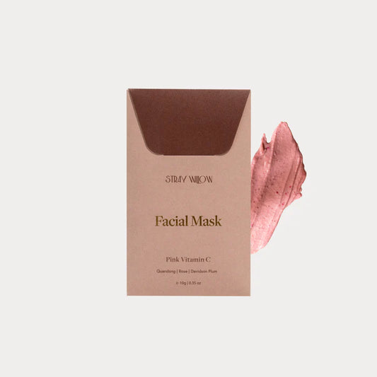 Reveal a radiant glow with our Australian-made Brightening Vitamin C Clay Mask, featuring powerful Australian native ingredients and natural vitamin C sources. Pink clay gently cleanses pores and smooths, while arrowroot and nourishing coconut milk replenish the skin. Antioxidant-rich hibiscus, beetroot, and native Australian Quandong and Davidson plum extracts deliver a natural vitamin C boost to brighten complexion and even skin tone. Presented in sustainable packaging, this luxury face mask combines upli