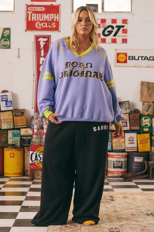 THE BORN ORIGINAL JUMPER- CHARTREUSE & LILAC