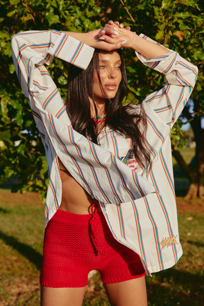 THE PLAIN KNIT BIKE PANTS – RED: SABBI

Turn up the heat in the Plain Knit Bike Pants in Red — the boldest, brightest essential for sun-chasing days and carefree adventures. Designed in Sabbi’s signature open-weave knit, these shorts deliver the perfect blend of comfort, breathability, and effortless sexiness.