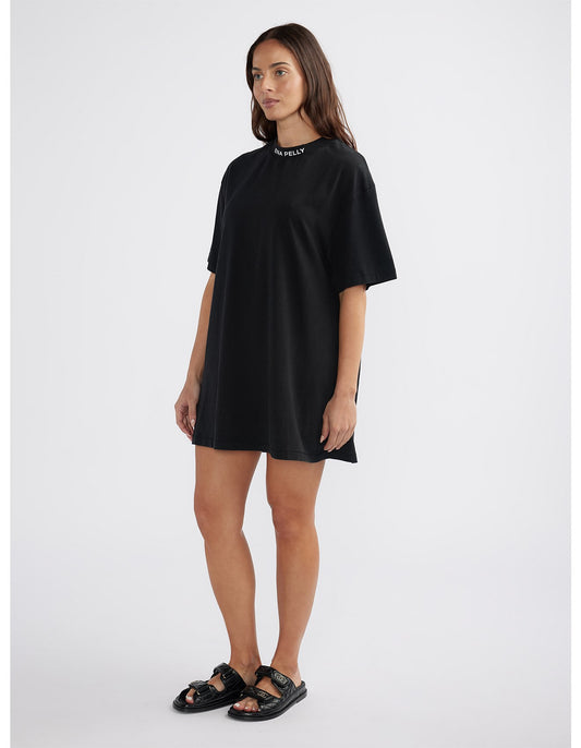 The Cassie Tee Dress is crafted from a blend of recycled cotton jersey and is a loose fit for extra comfort.