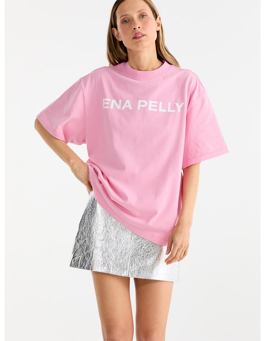 Chloe Oversized Tee in Washed Pink