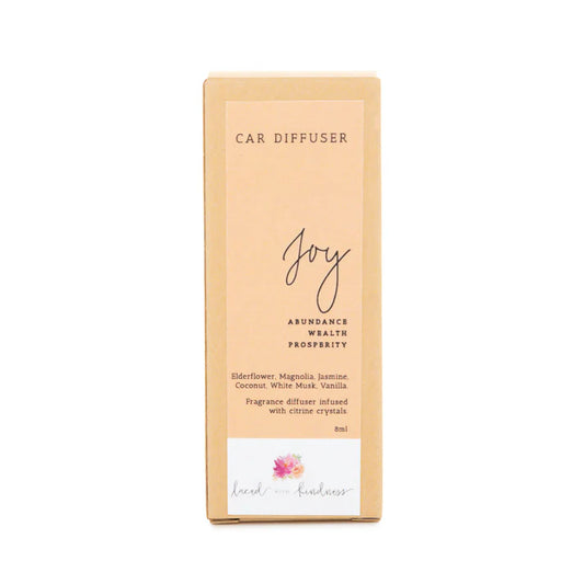 Enjoy&nbsp;your favourite Laced with Kindness candle scents on the go.&nbsp;Freshen up your car, caravan, wardrobe, or favourite space with our&nbsp;car diffuser collection&nbsp;that contains a few of our best selling blends.&nbsp;

Feel fresh, healed, and relaxed on the road wherever you go.&nbsp;

Available in&nbsp;Balance,&nbsp;Healing,&nbsp;Love, and&nbsp;Protection.&nbsp;Each is infused with crystals for extra healing properties.&nbsp;

Size:&nbsp;4.5cm x 2cm x 2cm