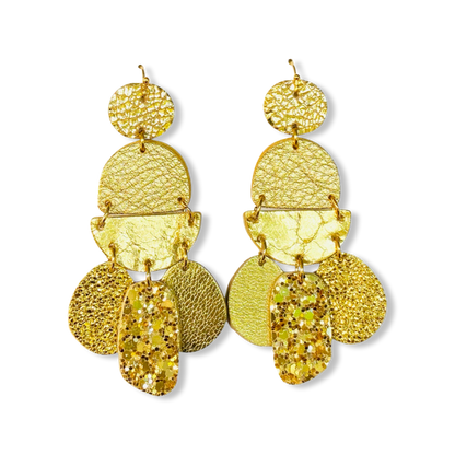 Stunning golden leather earrings in a range of golden finishes and patterns.

Light and bright, sure to be a staple in your collection!