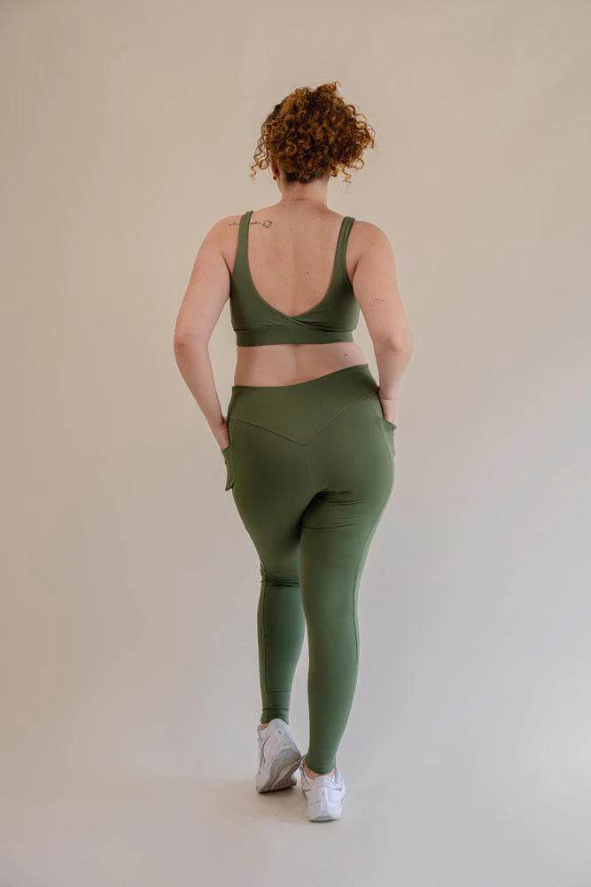 The Tina Full Length Pocket Tights - Jungle Green