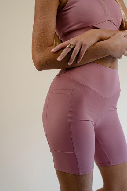 The Tina Pocket Biker Shorts Sculpting - Barbie Pink