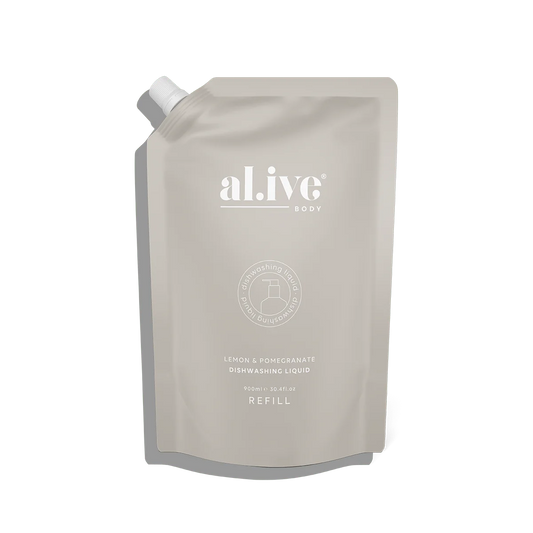 The al.ive body Lemon &amp; Pomegranate Dishwashing Liquid contains a luxurious blend of naturally derived ingredients to dissolve even the toughest residues, whilst being gentle on skin.